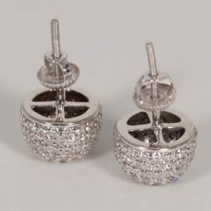 Boucles d'oreilles glamour et personnalisées en argent sterling 925 moissanite ronde avec diamant taille brillant avec clarté VVS améliorée pour les femmes - Product Image 5