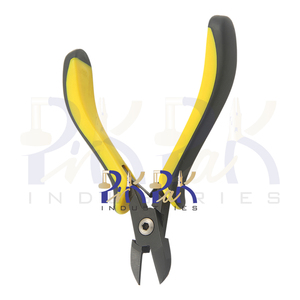 120mm Black Oxide Precision Wire Cutters Yellow Ergo Handles Smooth Jaws Side Cutter for Crimping Fishing Yellow Black Lap Joint - Product Image 6