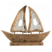 Sculpture de voilier rectangulaire moderne en fer et bois, décoration nautique pour la maison, pour Pâques, anniversaire, mariage, condoléances