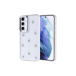 Coque de protection antichoc en silicone transparent avec motif marbre pailleté et motif tulipe pour Samsung Galaxy A55 – Luxe et sécurité - Product Image 1