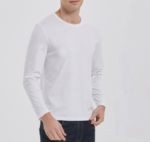 Camiseta de Manga Larga de Alta Gama con Logotipo Personalizado para Hombre, 100% Algodón de Fibra Larga, Camiseta Lisa de 190 g/m², Camiseta de Manga Larga - Product Image 2