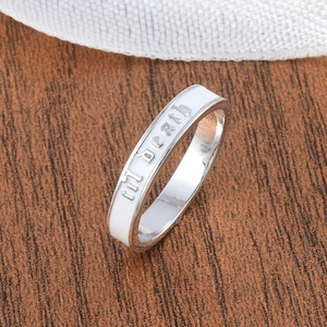 Til Death Dainty Silver Ring Ring ขายดีขายดีมาแรงซ้อนกันครบรอบและสัญญาวงแหวนด้วยการตั้งค่าที่มองไม่เห็น - Product Image 2