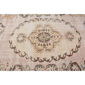 Turkish Vintage Rug 5.2x7.5 ft (160x230 cm), <b>Brown</b> <b>Wool</b> Rug - Product Image 5