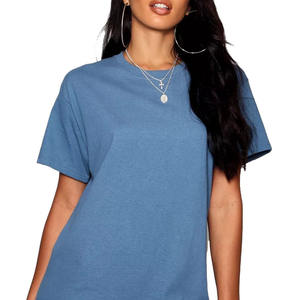 2023 été nouveauté femmes écologique bleu ciel 230 GSM coton surdimensionné T-Shirt prix raisonnable à vendre - Product Image 2