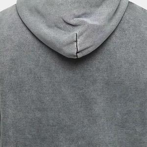 Ropa de calle personalizada Faded Hoodie French Terry Heavy Weight Drop Shoulder Cropped Sun Faded Acid Wash Hoodie Hombres algodón mezclado - Product Image 6