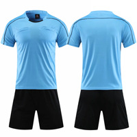 Nouveau gros meilleure qualité nouveau maillot de football arbitre survêtement juge uniforme Kits de football pour hommes