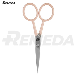 REMEDA Ciseaux à sourcils coniques en acier inoxydable de qualité professionnelle Noir et rose Style Beverly Hills Utilisation en salon - Product Image 4
