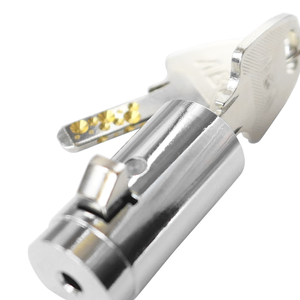 Cylindre de serrure à goupille en alliage de zinc haute sécurité avec finition chromée et 2 clés pour la protection des distributeurs automatiques et des appareils de jeu - Product Image 6