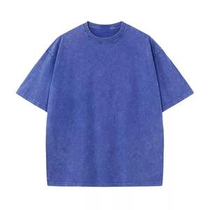 Directo de fábrica, Camiseta de algodón 100% lavada con ácido Vintage de manga corta en blanco informal personalizada de peso pesado para hombres, ajuste holgado - Product Image 3