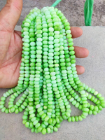 Perles rondes lisses en opale verte AAA pour la fabrication de bijoux artisanat 8-9mm perles percées au centre en opale de bonbons en gros par fabricant