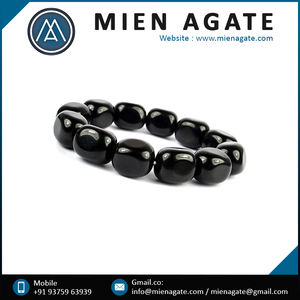 Pulsera Unisex de obsidiana negra de cristal Natural de alta calidad, poder curativo, joyería de piedra Natural, cuentas de pepita de cristal caído - Product Image 5