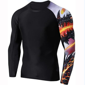 T-shirt de compression à manches courtes pour homme MMA Rash Guard respirant pour l'entraînement en salle de sport durable - Product Image 1