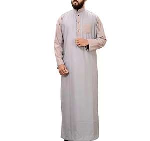 Elegant Casual <b>Men</b> <b>Thobe</b> Premium Tailored Arabic Jubba High Quality Islamic Robe Traditional Long Sleeve Cotton Hooded Muslim - Product Image 2