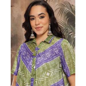 Vestido Largo Informal de Verano para Mujer, Estampado Verde, de Chinnon, Transpirable, para Ocasiones Diurnas, Tallas XS a 5XL, ODM - Product Image 5