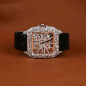 Montre-bracelet en acier inoxydable de haute qualité avec design unique, diamant moissanite, alliage tendance, hip-hop, verre de quartz, luxueuse et sertie - Product Image 1