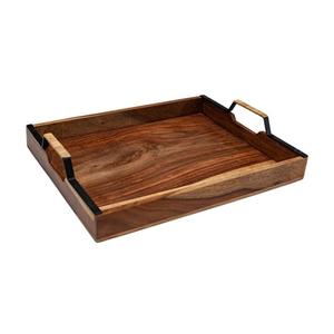 Bandeja de Madera Artesanal India para Servir Comida y Bebidas, Accesorios de Cocina de Alta Calidad, Bandeja Rectangular de Acacia para Desayuno - Product Image 6