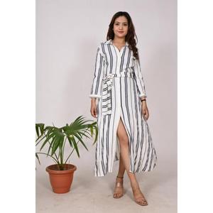 Vestido de telar manual de algodón hecho a mano indio elegante vestido largo Hippie para mujer, ropa de fiesta para Primavera Verano, temporadas de Otoño Invierno - Product Image 4