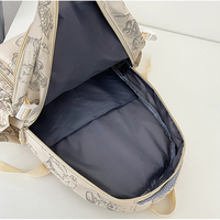 Sac à dos unisexe à imprimé géométrique mignon, grande capacité, sac d'école, sac de voyage crème, sac à dos décontracté pour adolescents, imperméable, sac d'étudiant avec fermeture éclair