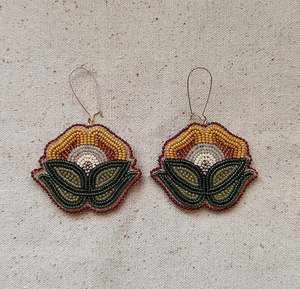 Oorbellen Boho étnico Mujer pendientes hechos a mano flor tejida cuentas de cristal trébol geométrico pendientes colgantes perla Aleación de moda - Product Image 5