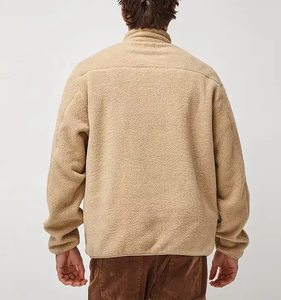 Autumn New Design Fashion <b>Men's</b> Canvas Stand Collar Front Zipper Pullover Windproof Hooded <b>Sherpa</b> Warm <b>Jacket</b> - Product Image 3