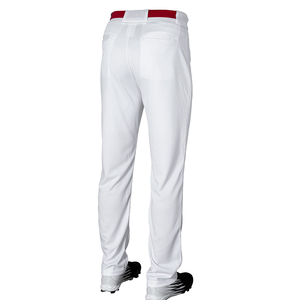 Men's White Baseball Pants With <b>Red</b> <b>Belt</b> Moisture Wicking Regular Fit Solid Polyester Sportwear - Product Image 4