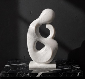 Escultura Moderna de Mármol Blanco Tallada a Mano, Estatua de Arte en Piedra Minimalista, Decoración Contemporánea para el Hogar y Mesa de Lujo - Product Image 2