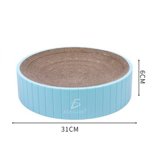 Moderna Tiragraffi Circolare in Sisal per Gatti con Albero e Casetta per Gatti, Confezionata in Cartone - Product Image 3