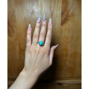 Scott Skeets Royston Turquoise & 18K Rose Gold Plated Sterling Silver <b>Adjustable</b> Stainless Steel <b>Ring</b> with Bezel Inlay Setting - Product Image 4
