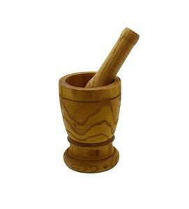 Mortero con elementos esenciales de cocina de mortero, Jumbo, herramienta de molinillo de especias de palo de molienda Natural para barman y hogar - Product Image 1