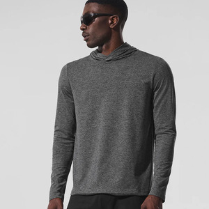 <b>Men's</b> <b>Long</b> <b>Sleeve</b> Pullover Hoodie Sweatshirts Solid Color Hooded Fitness <b>Gym</b> Shirts Quick Dry Athletic Running Sports Active <b>Top</b> - Product Image 1