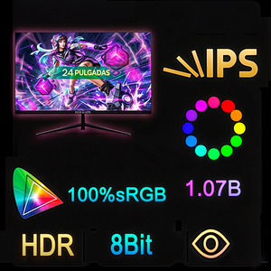 Monitor da Gaming Piatto da 24 Pollici Full HD 1920x1080 con Frequenza di Aggiornamento 75Hz, Schermo Largo per Uso Informatico - Product Image 3