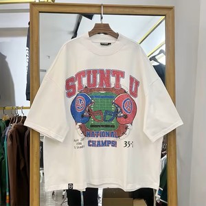 Dtg Print Design personnalisé et logo Graphic Breathable Blank Plus Size OEM ODM service unisexe 100% coton Vintage Lose Fit T Shirt - Product Image 6