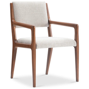 Silla de Comedor Moderna Tapizada, Sillón de Madera Maciza con Asiento y Respaldo de Tela, Muebles para Restaurante y Hotel - Product Image 6