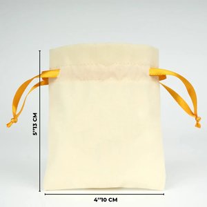 Velvet Rose <b>Drawstring</b> <b>Pouch</b> Orange Ribbon 4 5 (10 13 Cm) Screen Printed Recyclable Embroidered for Gemstones Necklaces - Product Image 4