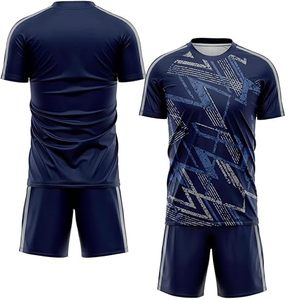 Ensemble d'uniformes de football personnalisables-100% coton séchage rapide unisexe tailles adultes - Product Image 6