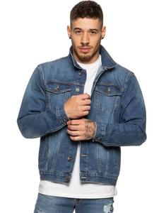 Classic Blue Denim <b>Jacket</b> Vintage Jean <b>Trucker</b> Style with Button Closure and Chest Pockets Oem Colors Available - Product Image 2