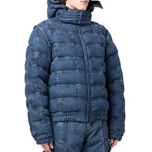 High Quality Custom OEM Men's Puffer Jacket <b>Canvas</b> Stand Collar Cartoon Print Fall Winter Plus Size - Product Image 6