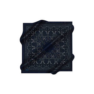 ผ้าพันคอสี่เหลี่ยมผ้าเครปซาตินสีกรมท่า100% พิมพ์ลายดิจิตอล - Product Image 2