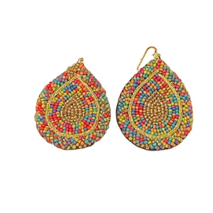 Boucles d'oreilles artisanales pour femme, colorées, bohèmes, style ethnique, en fer, vente en gros - Product Image 6