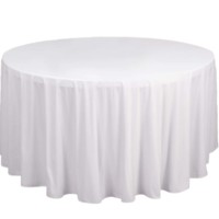 120 pouces Polyester rond personnalisé blanc fête mariage nappe nappes pour événements mariage fête Banquet