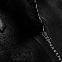 Veste de vente chaude pour hommes hiver chaud Bomber veste en cuir à la main Premium véritable peau de mouton Sherpa peau de mouton fausse fourrure