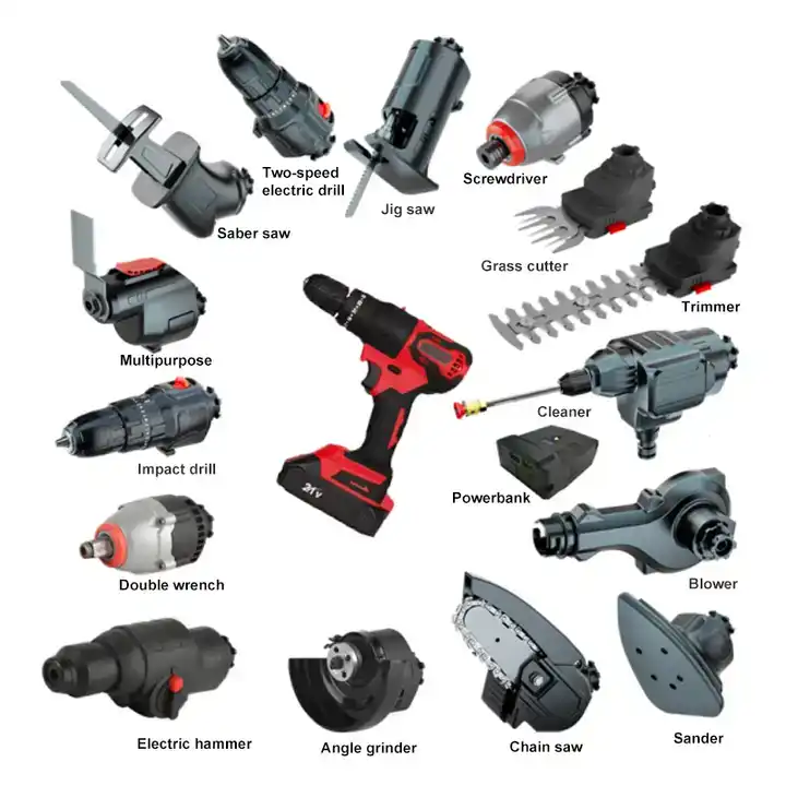 Cordless Electric Screwdriver - Multi-Head Power Drill Set