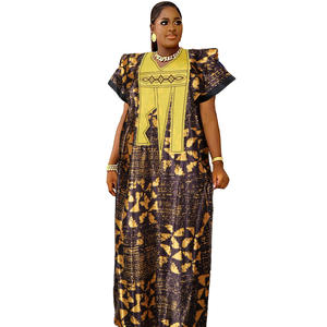 Abito musulmano etnico africano abito da <span class=keywords><strong>donna</strong></span> con stampa ricamato Dashiki caftano <span class=keywords><strong>abiti</strong></span> Casual <span class=keywords><strong>oversize</strong></span> - Product Image 5