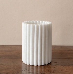 Soporte de utensilios de cocina de mármol blanco, encimera pesada, cubiertos, Caddy, contenedor de piedra redonda, herramienta, organizador elegante para moderno - Product Image 5