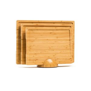 ชุดเขียงไม้ไผ่ธรรมชาติ3ขนาดพร้อมที่จับสะดวกสำหรับทำอาหารจากเวียดนามอุปกรณ์ครัว - Product Image 1