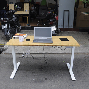 FlexiBamboo FB001 Height Adjustable <b>Table</b> 140x70cm Durable <b>Bamboo</b> Material - Product Image 5