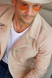 รถจักรยานยนต์หนังแท้เจาะรูหนังธรรมชาติสีดำมีสไตล์แจ็คเก็ตรถจักรยานยนต์หนังแท้ป้องกันสำหรับนักขี่จักรยานแจ็คเก็ต - Product Image 5