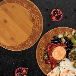 Bandeja marrón con caligrafía árabe Diseño islámico elegante Perfecto para Ramadán Iftar Servir Fechas Dulces y decoración festiva - Product Image 3