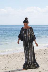 Vestido estampado de bloques de algodón para mujer, vestido largo estampado de bloques a mano, ropa de verano, Túnica informal, vestido cómodo holgado y en forma - Product Image 4