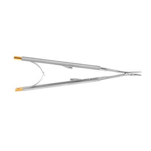 Portaagujas Mathieu de Ortodoncia TC Manual con Puntas Doradas, Mango de Acero Inoxidable con Resorte, Instrumento Quirúrgico Dental con Certificación CE - Product Image 2